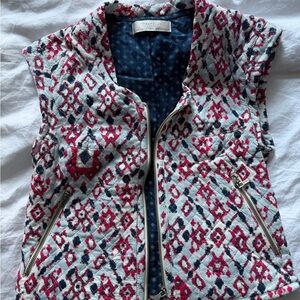 Zara quilted vest / top - size small - bohemian and geometric print